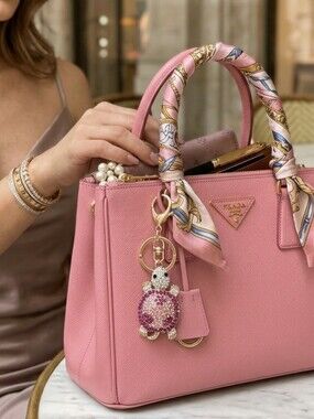 Siren's Collection Pink & Golden Turtle Keychain